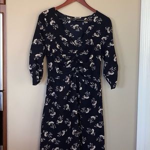 Bobeau Midi Navy Blue Dress